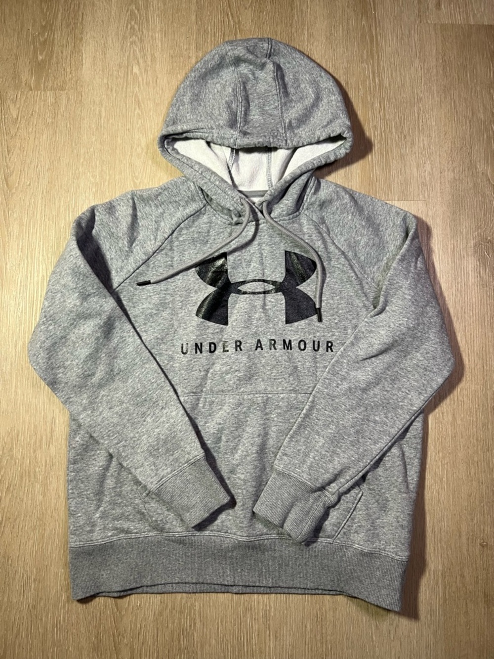 Under Armour Gray Pullover Hoodie with Black Logo